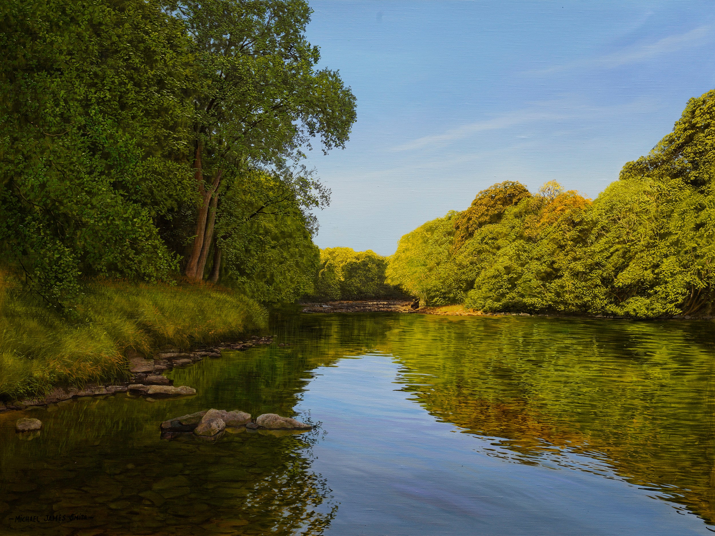 "The River Ure, West Witton" Original Oil Painting