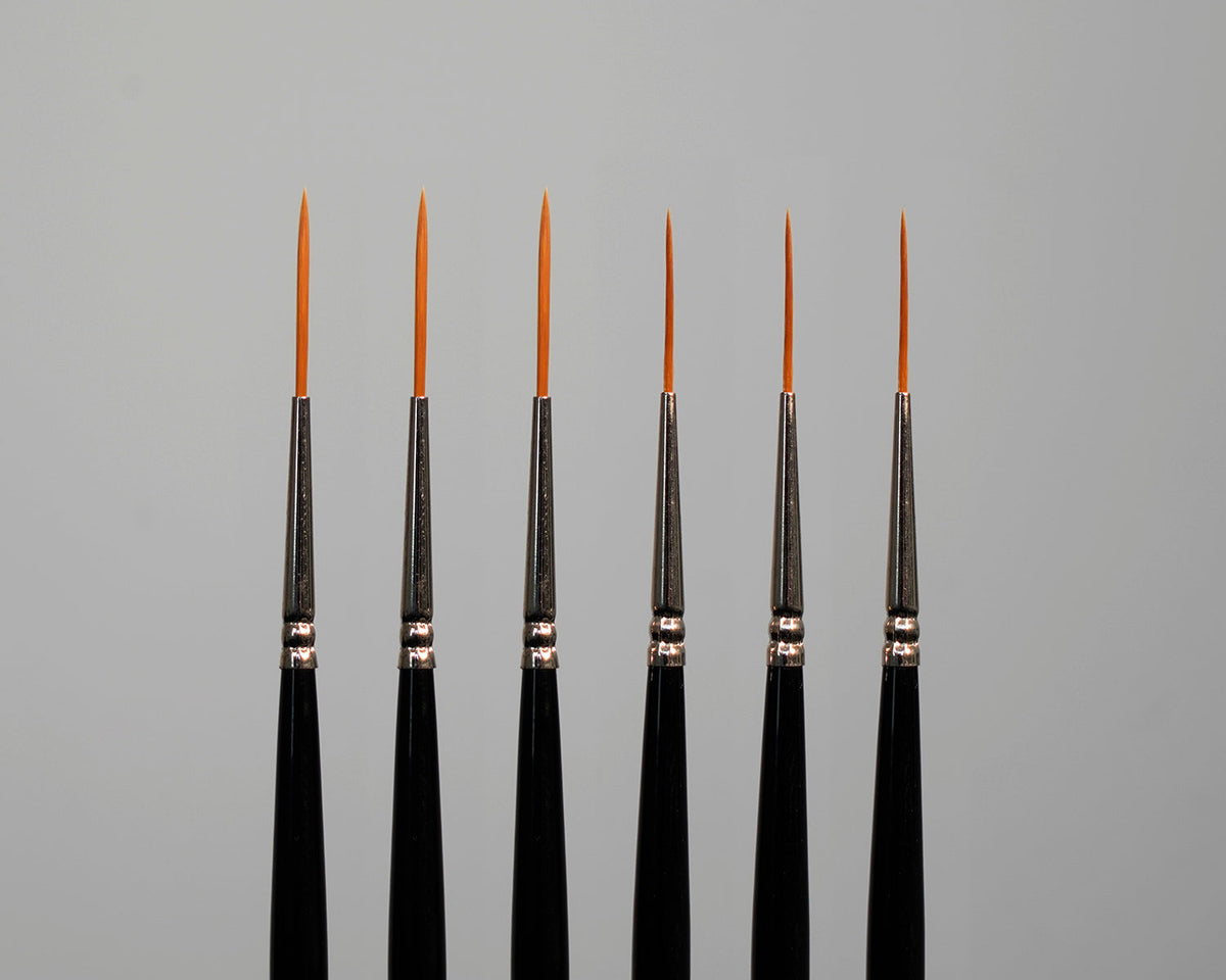 6 Piece 'Super Fine' Rigger Brush Set - Series 1