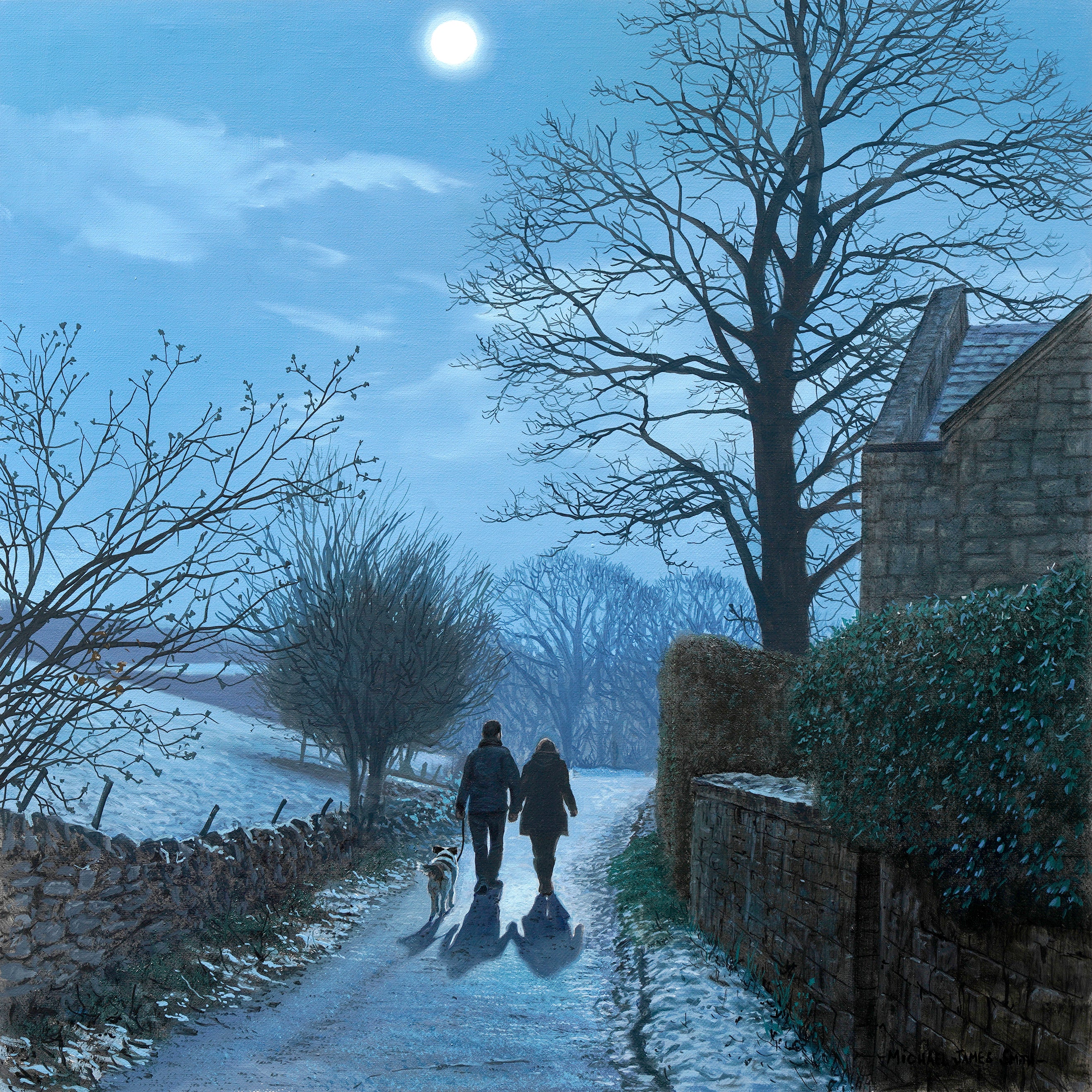 "Winter Lane Moonrise" Limited Edition Print
